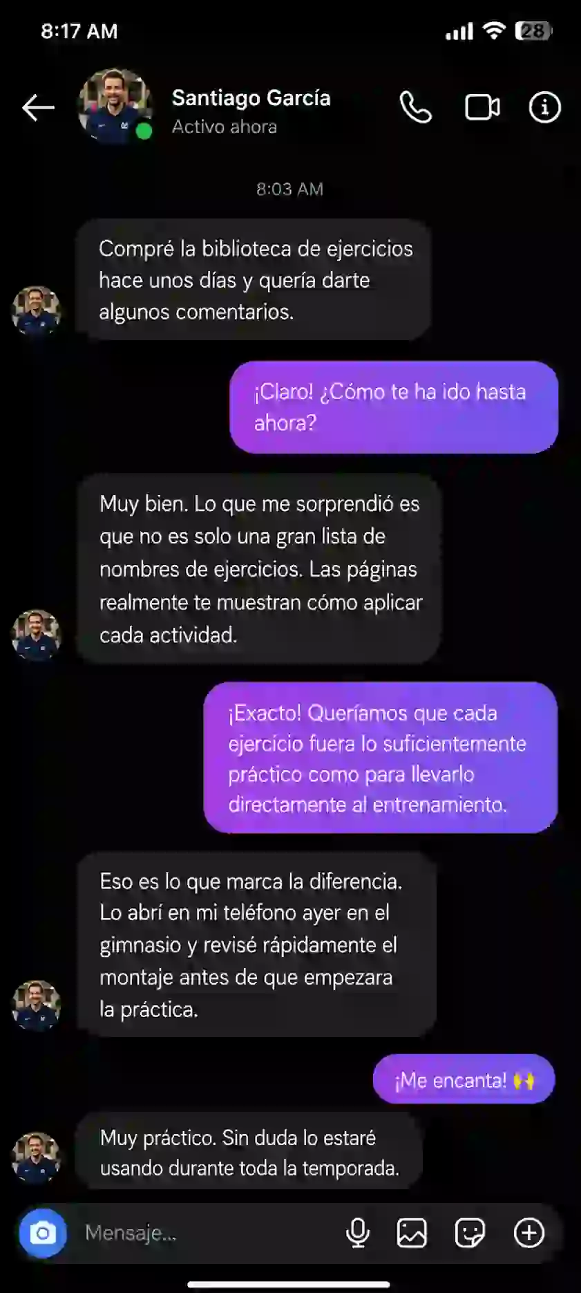 Opinión verificada de cliente 1 sobre la biblioteca de ejercicios de voleibol juvenil