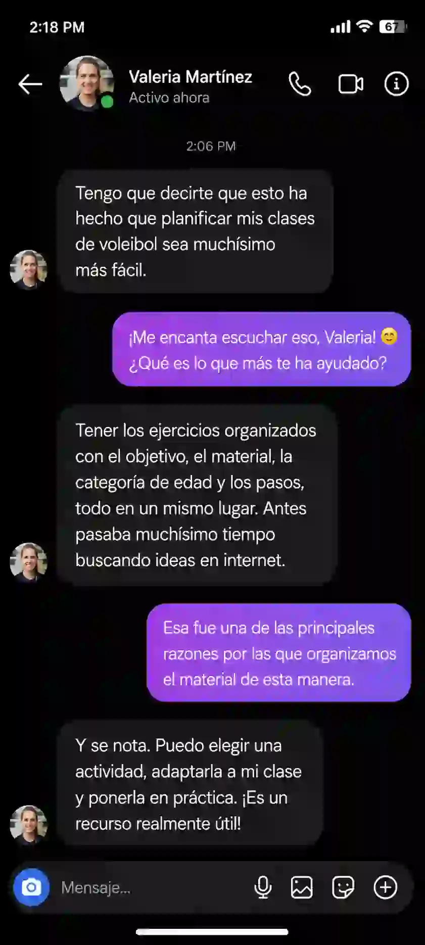 Opinión verificada de cliente 4 sobre la biblioteca de ejercicios de voleibol juvenil